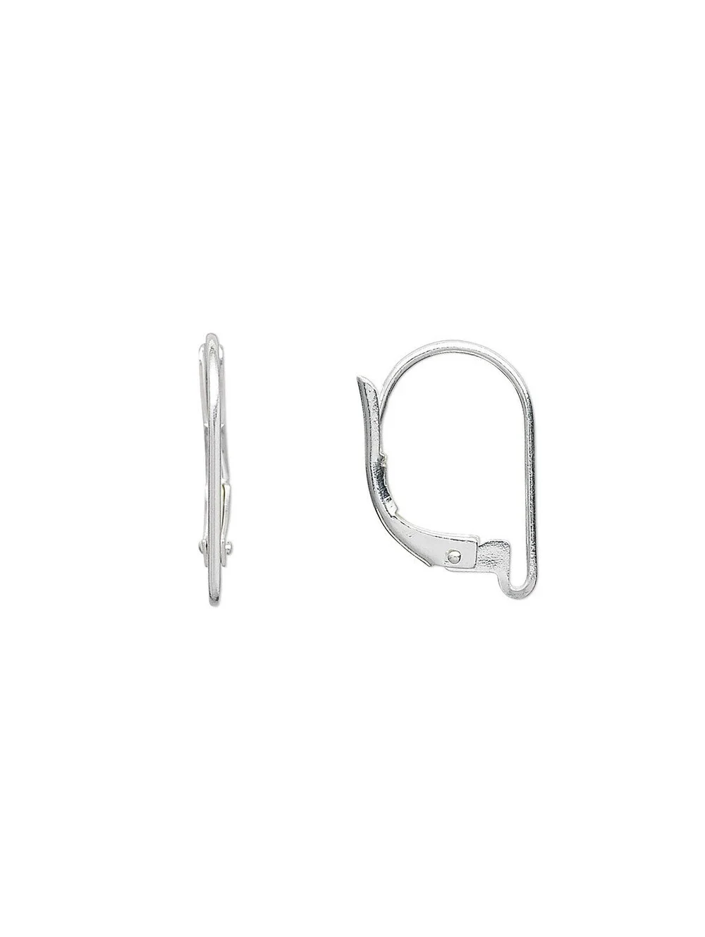 10 Open 1/2 Loop Silver Plated Leverback Ear Hooks Earring Findings